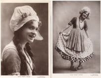 Fanny Fields Edwardian Actress Stage Courtesy Comedian 2x Bacon Old Postcard s