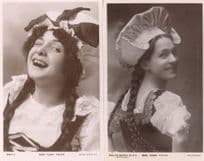 Fanny Fields Edwardian Actress Winking Comedienne 2x Old Postcard s