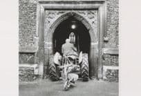 Farm Tractor at Hatfield Church in 1960s Award Photo Postcard