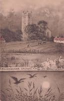 Farmer at Kilonquhar Church Fife Sunset Scottish Old Phillimore Postcard