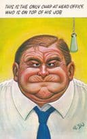 Fat Face Head Office Creep Boss Employee Comic Postcard
