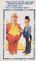 Fat Man Cock Crowing Private Parts Humour Antique Comic Postcard