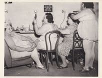 Fat Overweight Lady Ladies WW2 1940s Hair Salon Postcard