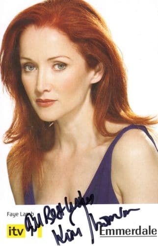 Faye Lamb Emmerdale Hand Signed Cast Card Photo