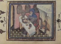 Feasting Medieval Book Of Hours Belgium Flemish Postcard