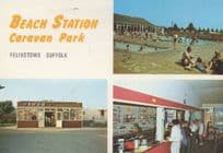 Felixstowe Beach Station Caravan Park Camping Site Rare Postcard
