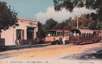 Ferryville Gare Du Tunisia Trains & Drivers Antique Postcard