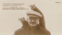 First Baby Sables Animal Russian Chinese Fur Trade Rare Old Postcard