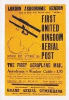 First United Kingdom Aerial Post Plane 1911 Tournament London Postcard