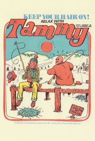 Fishing By Beware Of Thin Ice Sign Tammy 1970s Comic Postcard