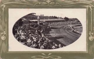 Flemington Horse Race Course Melbourne Australia Antique RPC Postcard