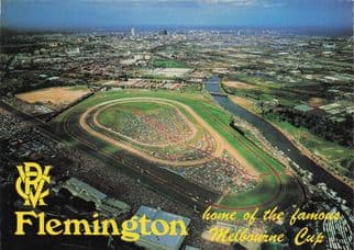 Flemington Melbourne Cup Australia Horse Racing Aerial Postcard