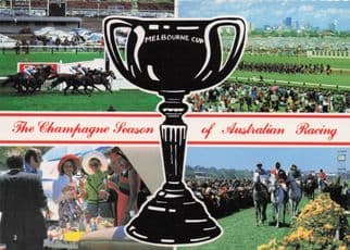 Flemington Stadium Australia Horse Racing Champagne Season Postcard