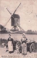 Flemish Milk Maid Belgium Antique Dairy Lady Old Postcard