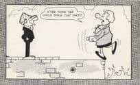 Flo Taking Photograph Of Andy Capp With Old Camera Comic Postcard
