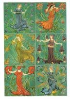 Flower Fairies Six Antique Tiles Victoria & Albert Museum Postcard