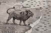 For King & Country Kent London Lion Antique War Map Postcard