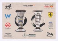 Formula 1 Championship Motor Racing Cups Trophy History Postcard
