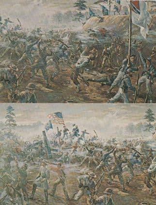 Fort Harrison USA Military Capture 2x 1960s Painting Postcard s