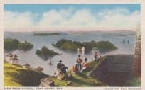 Fort Henrt Ontario Military Uniform View From Citadel Painting Canadian Postcard
