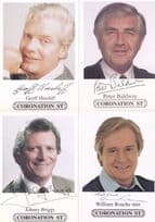 FOUR Coronation Street Facimile & Hand Signed Epic Male Actor Cast Card s