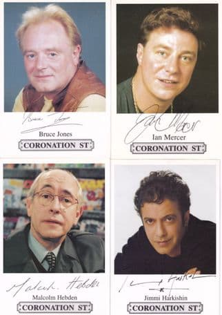 FOUR Coronation Street Facimile Signed Famous Male Actor Cast Card s