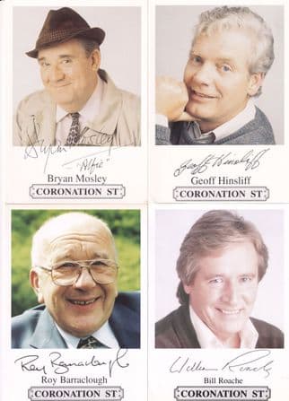 FOUR Coronation Street Facimile VG+ Signed Mature Male Actors Alf etc