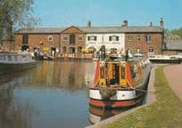 Fradley Junction Meeting Mersey Canal Drinking at The Swan Pub 1970s Postcard