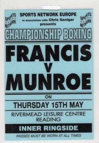 Francis Vs Munroe Reading Rivermead Leisure Centre Boxing Press Pass