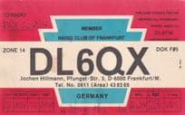 Frankfurt Award QSL German Amateur Radio 1970s Vintage Card