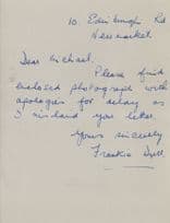 Frankie Durr Horse Racing Legend Fully Hand Signed Written Letter