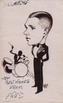Fred Jazz Old Big Band Birmingham Caricature Hand Signed Autograph