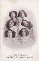 Fred Ryedale's Dainty Little Ladies Entertainers Music Hall Postcard