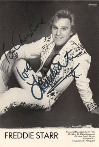 Freddie Starr Vintage Management Rare Hand Signed Photo
