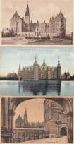Frederiksborg Slot Slotsgaarden Kronborg Denmark 3x Postcard