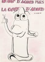 French Condom Comic Humour Postcard