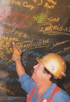French Euro Channel Tunnel Workers Autograph Wall Postcard