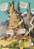 French Mountain Climbing Mountaineering Comic Postcard