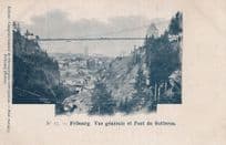 Fribourg Pont Du Gotteron Antique Switzerland Postcard