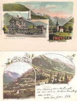 Frutigen Hotel des Alpes et Terminus 2x Old Switzerland Postcard s
