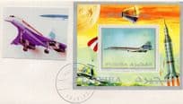 Fujeira Mini Stamp Sheet On Concorde Aircraft FDC