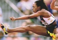Gail Devers Atlanta 1996 Hurdles USA Olympic Games Postcard