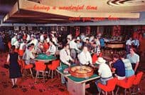 Gambling Casino Roulette Poker Las Vegas Nevada NV Interior View Postcard