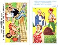 Gardening Roe In Bum Vicar Manure 2x Comic Postcard s incl Sample