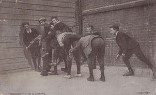 Gay LGBT Interest Antique I'm Coming Male Scrum Old Worn Postcard