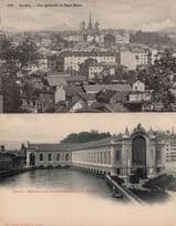 Geneve Batiment Building Of Driving Forces Panorama 2x Antique Switzerland Postcard s