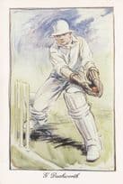 George Duckworth Lancashire & England Cricket Painting Postcard