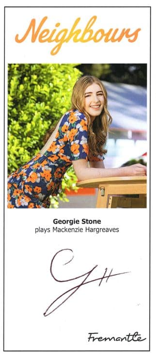 Georgie Stone as MacKenzie Hargraves Neighbours Signed Photo