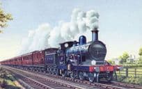 GER Train Norfolk Coast Express 4-2-2 Locomotive Postcard