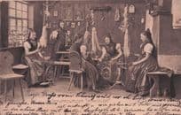 German 1902 Spinning Wheel Crafts To Dublin Antique Postcard